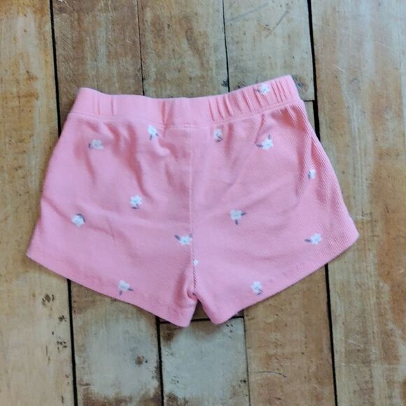 Cat & Jack Shorts 4T Floral Pink Ribbed Cotton Summer Vacation Beach Boho - Picture 6 of 6